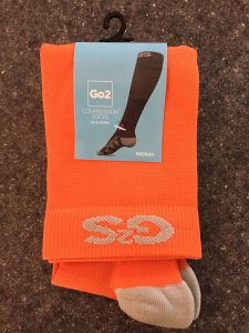 orange compression socks