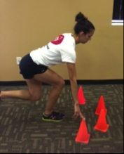 Single-leg balance cone tap