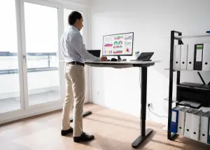 Standing at a standing desk