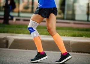 knee compression sleeve with running