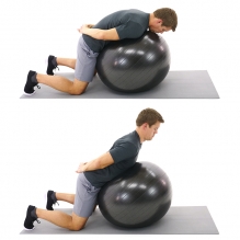 back extensions on swiss ball to stand up straight