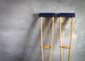 crutches with a crutch pad