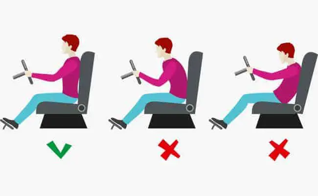 Examples of bad posture with driving